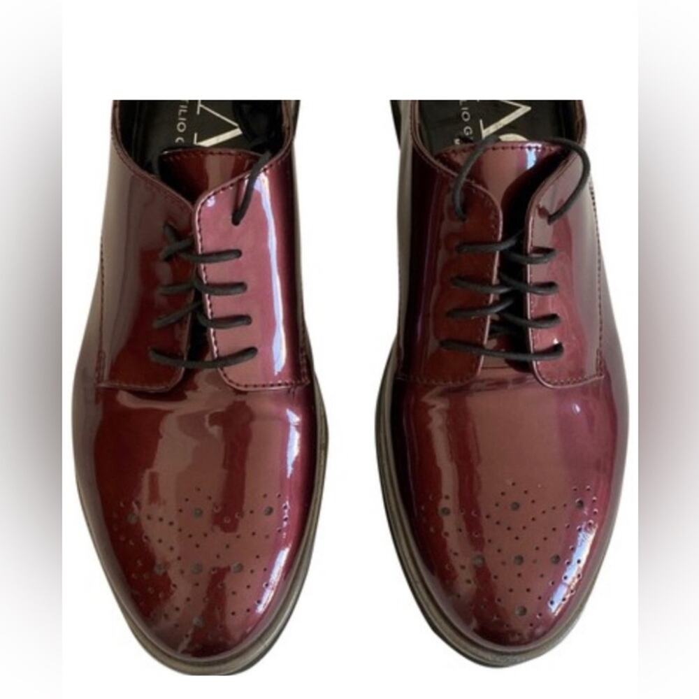 AGL Attilio Giusti Leombruni‎ Burgundy Patent Leather Oxford Shoes sz 38/7.5​